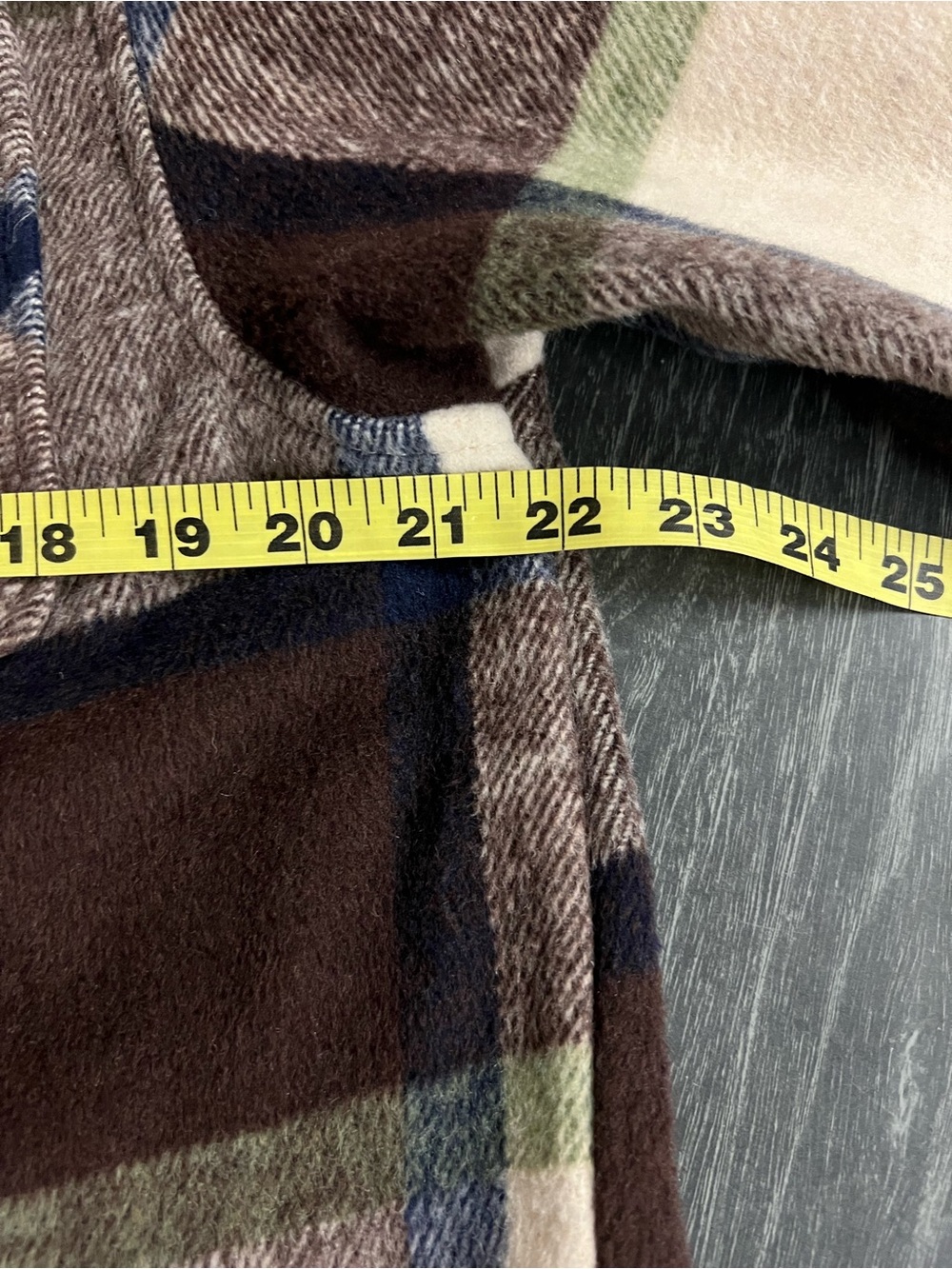 Ashley By 26 International Plaid Shirt Jacket in Navy, Brown & Cream - Picture 6 of 8